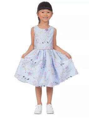 Pippa & Julie Light Blue Star Print Girls' Party Dress